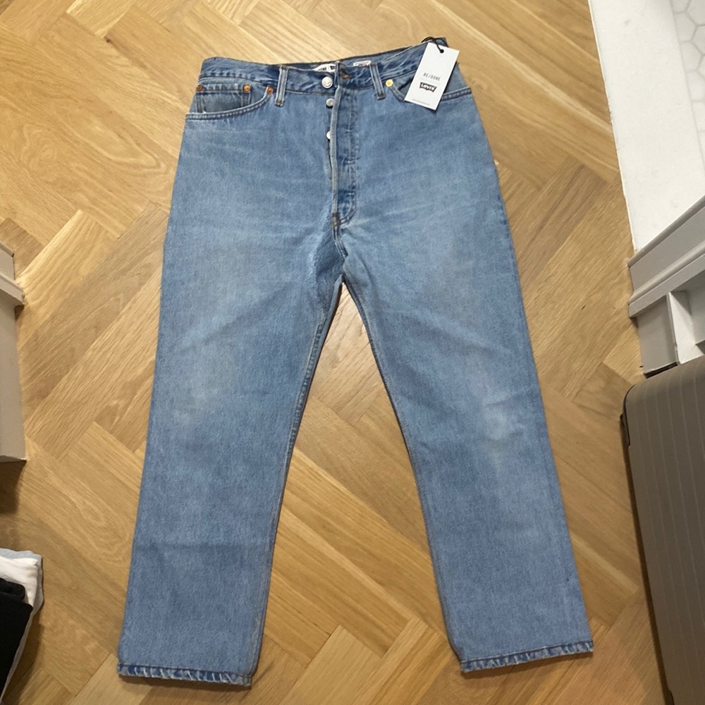 NWT Re/Done Levi’s High rise crop size 30